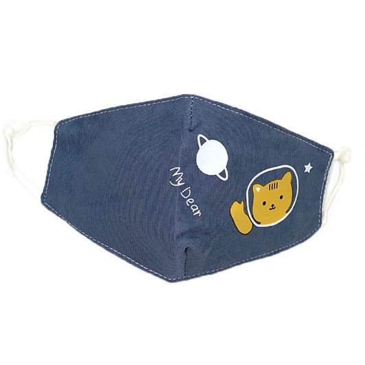 

La Floret 1 pc Masker Kain anak (3-9 tahun) 3 ply Breathable Cotton Kids Mask MCKD-15 CAT APOLLO