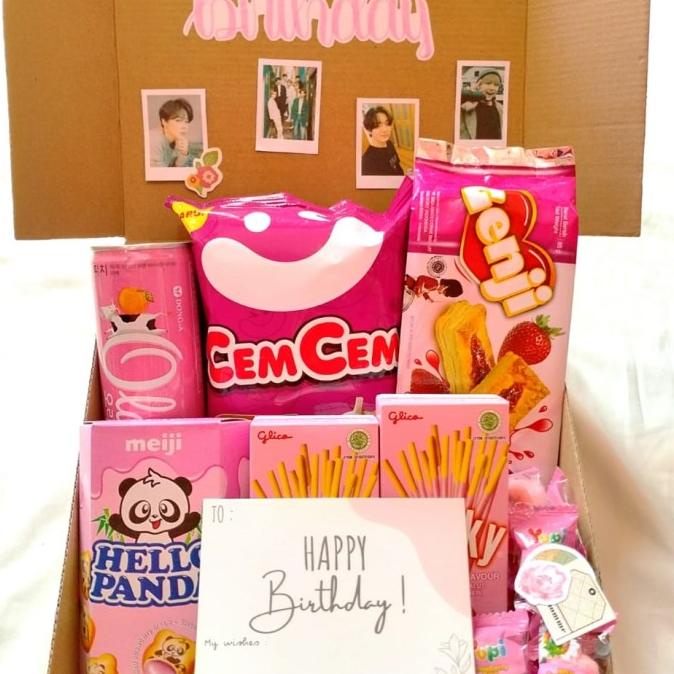 [Pink] Large Gift Box Snack Kado Ulang Tahun Wisuda Pernikahan