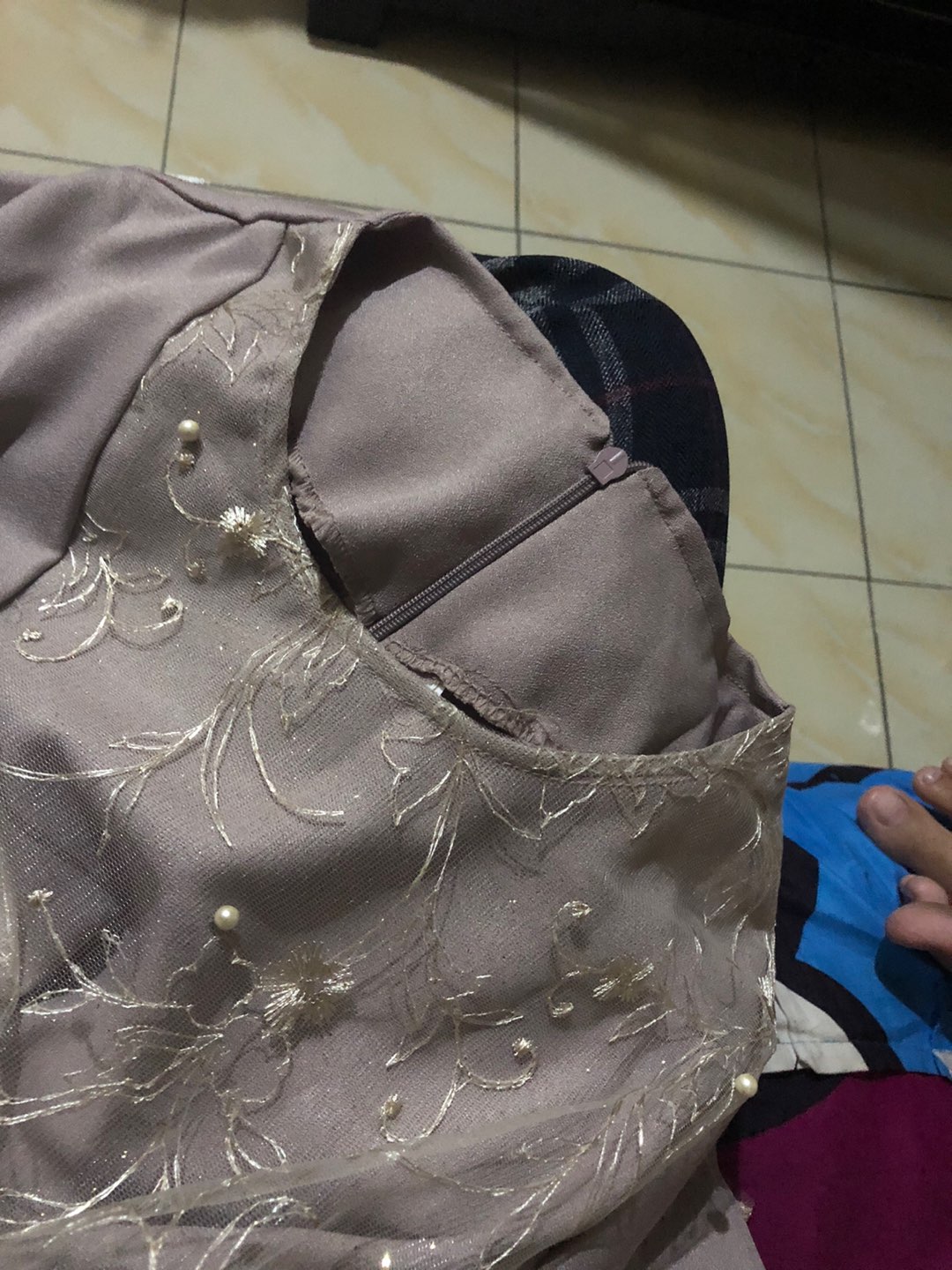 (model Baru)size M,l,xl,xxl,xxxl/gamis Zolana/gamis Brukat Tile/gamismuslim/gamis Kondangan/cantik