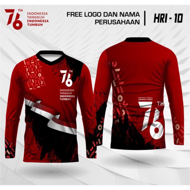 jersey HUT RI 76 LONG SLEVE, baju HUT RI 76 kaos kemerdekaan baju dirgahayu indonesia merdeka