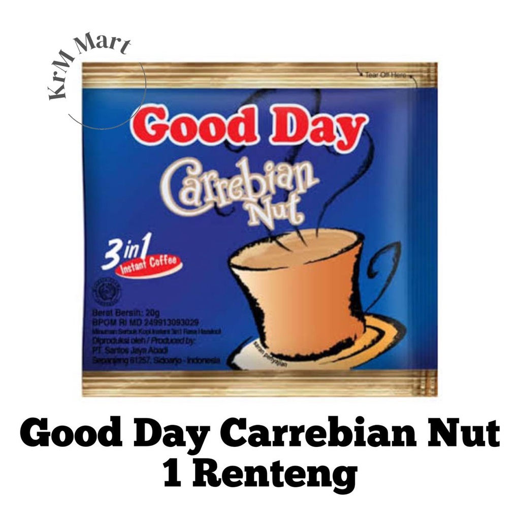 

Good Day Carrebian Nut 1 Renteng renceng Kopi Instan Sachet
