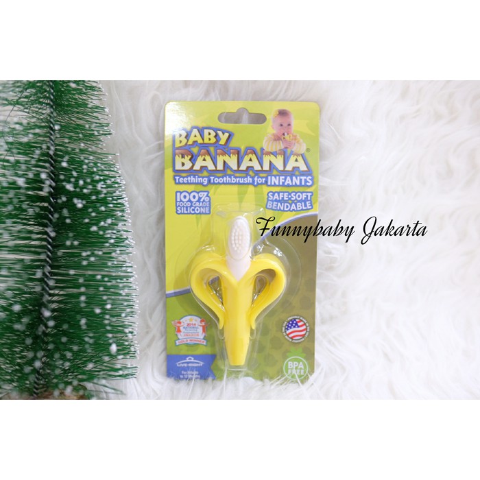 baby banana teether / teether pisang / teether toothbrush