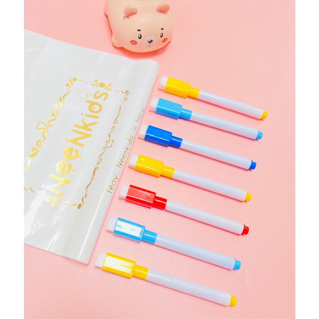 

Neenkids Spidol Mini Kecil Untuk Wipe & Clean White Board Busy Page Bisa Di Hapus + Penghapus