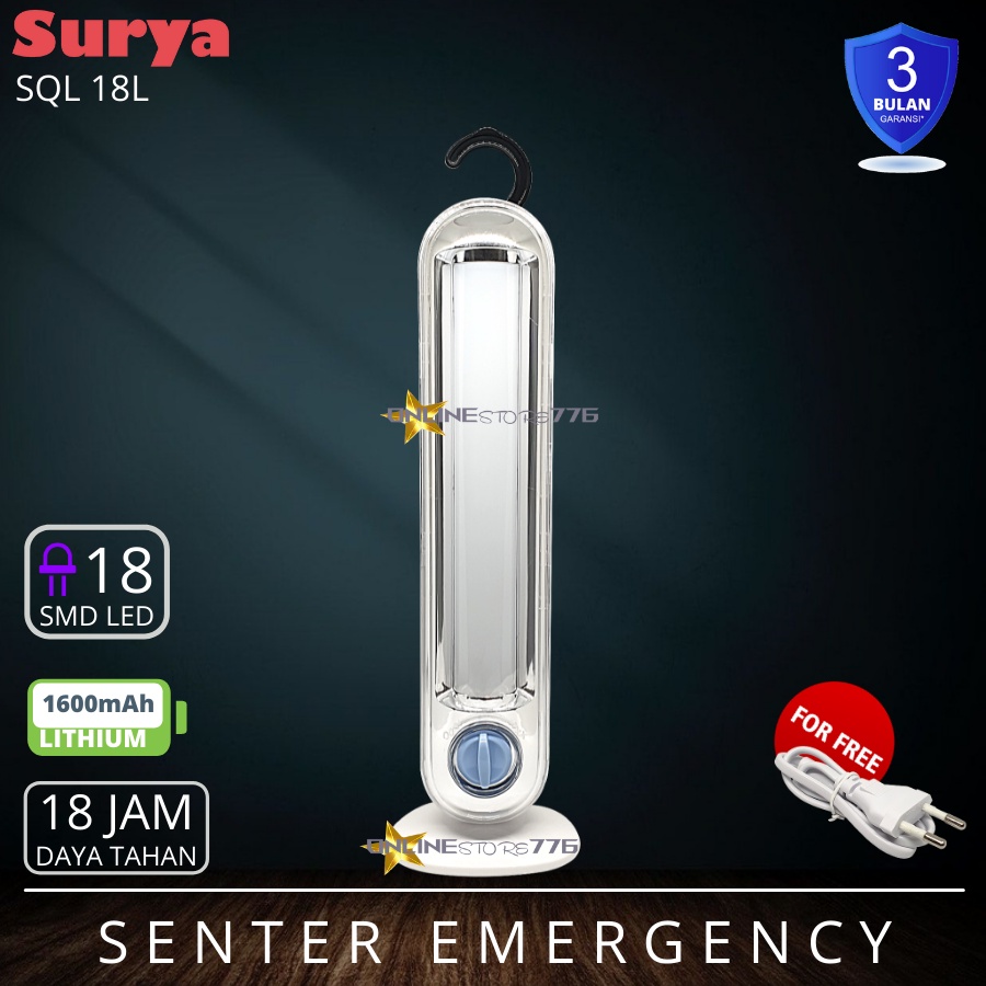 lampu lampu emergency led surya sql 18l frosted   lampu darurat surya sql 18l frosted   cahaya putih