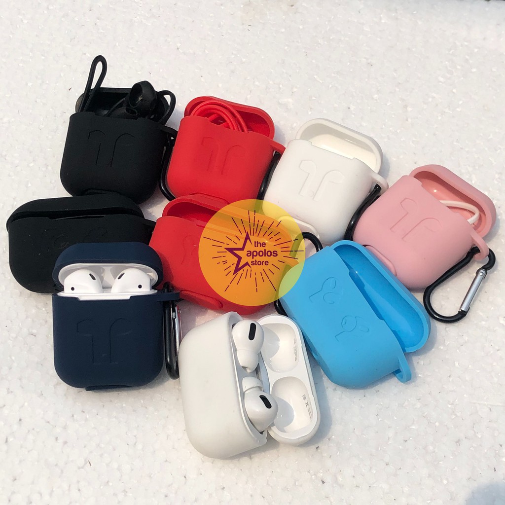 Case Airpods Pro Gen 2 1 Casing Soft Premium Rubber inPods i12 tws with Bonus Hook Lanyard Hanger