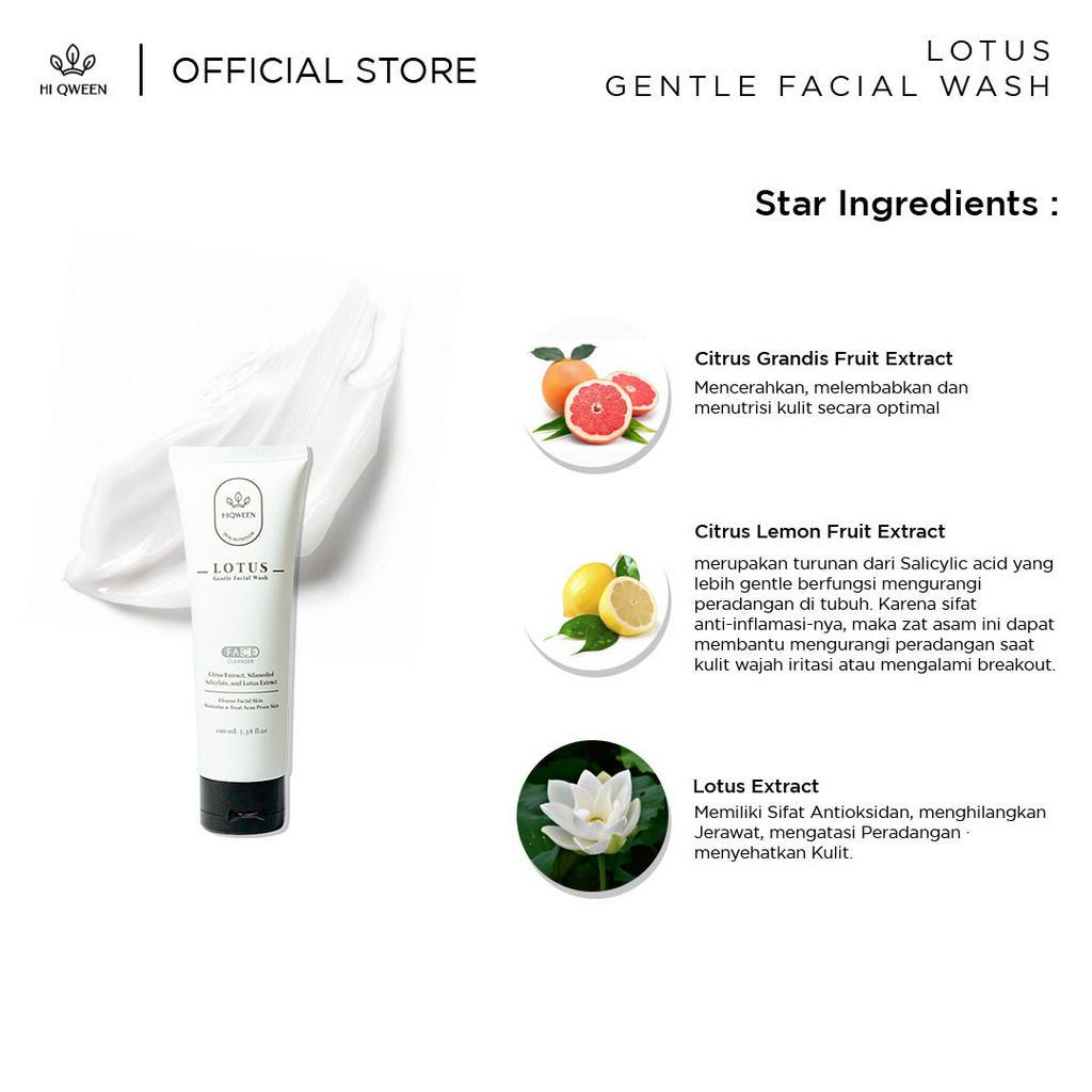 Hiqween Lotus Gentle Facial Wash dengan PH Balance Bagus untuk Menjaga Kesehatan Skin Barrier