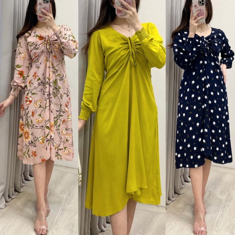 Daster Arab Rayon OVIE Midi Dress Cantik Sexy Simpel Kekinian