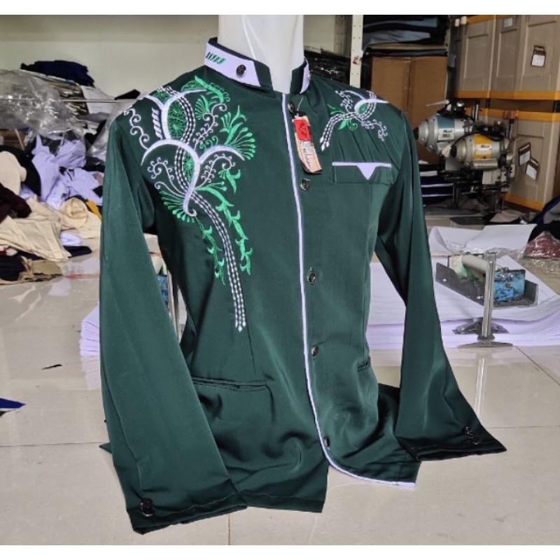 jasko hijau botol/baju koko bordir