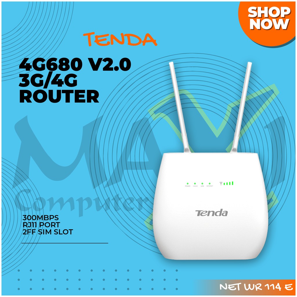 Tenda 4G680 V2.0 2.4GHz N300 Wi-Fi SIM Card 4G LTE VoLTE Wireless Router