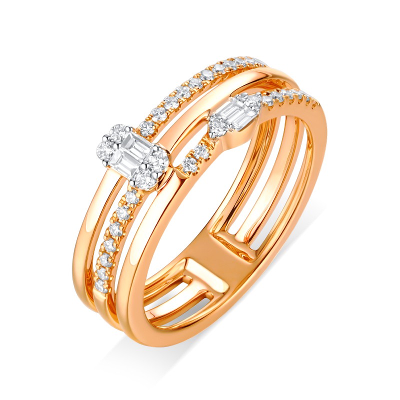 Adelle Jewellery - Livia Diamond Ring - Baguette - Rose Gold - Cincin Berlian Adelle Jewellery