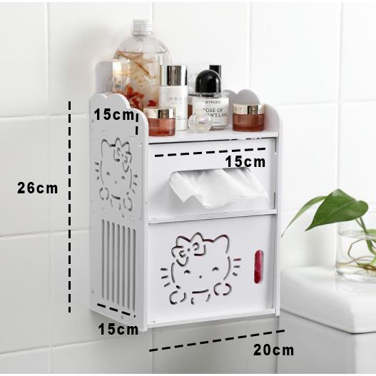 HomiHomi Rak Dinding Minimalis Gantung Tissue Toilet Serbaguna Anti Air - DW028