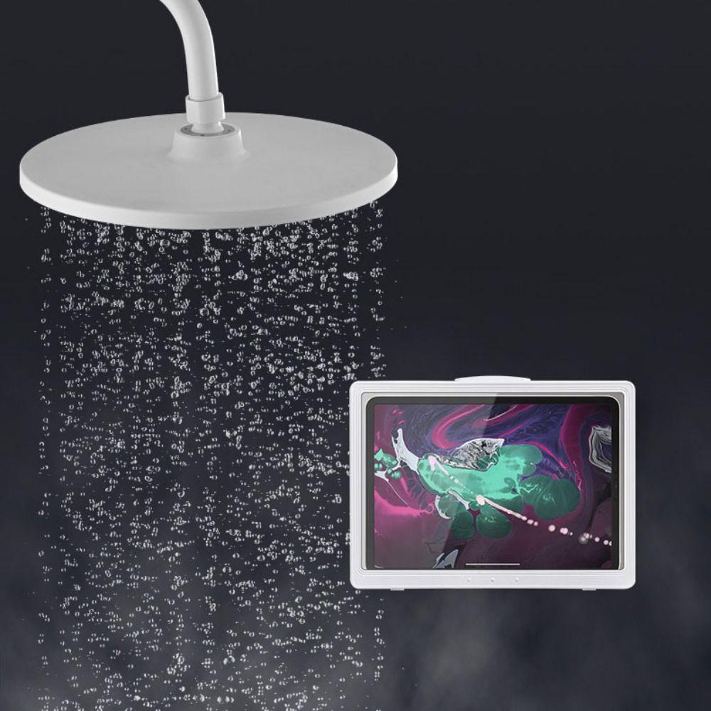 [Elegan] Shower IPad Holder 1pcs Anti Embun Untuk Kamar Mandi, Dapur Tahan Air Dipasang Dinding Layar Sentuh Lazy Stand