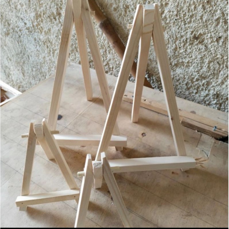 Easel Kayu / Mini wooden tripot / Stand easel / Stand kayu penyangga foto