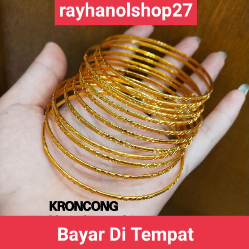 XUPING SET GELANG TANGAN KERONCONG 12Pcs WARNA GOLD DAN SILVER LAPIS EMAS 22 K