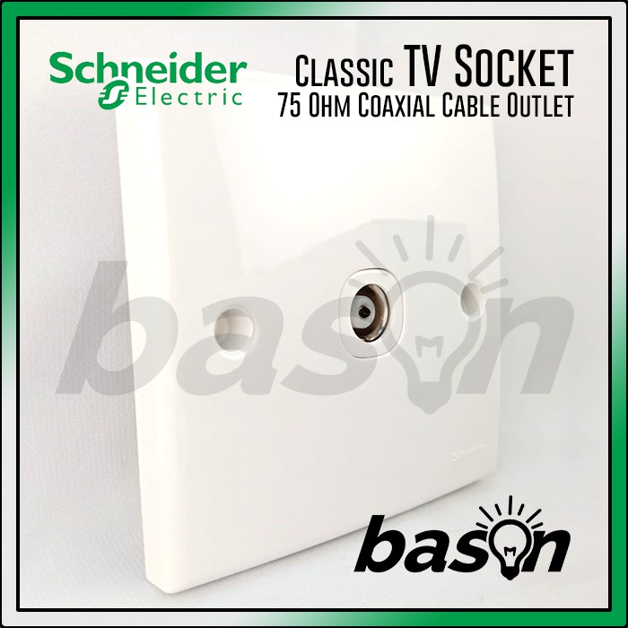 SCHNEIDER Classic TV Socket 75 OHM Co-Axial - Clipsal - Soket Televisi