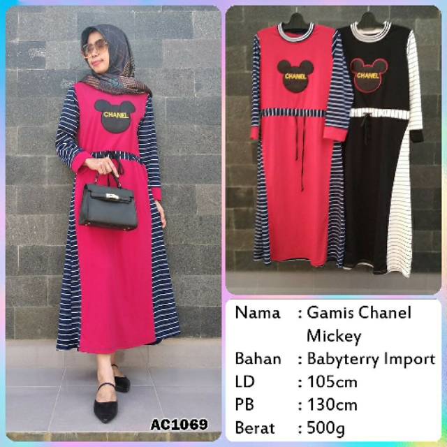 GAMIS/DRESS/MAXI CHANEL MICKEY BY ANIS COLLECTION