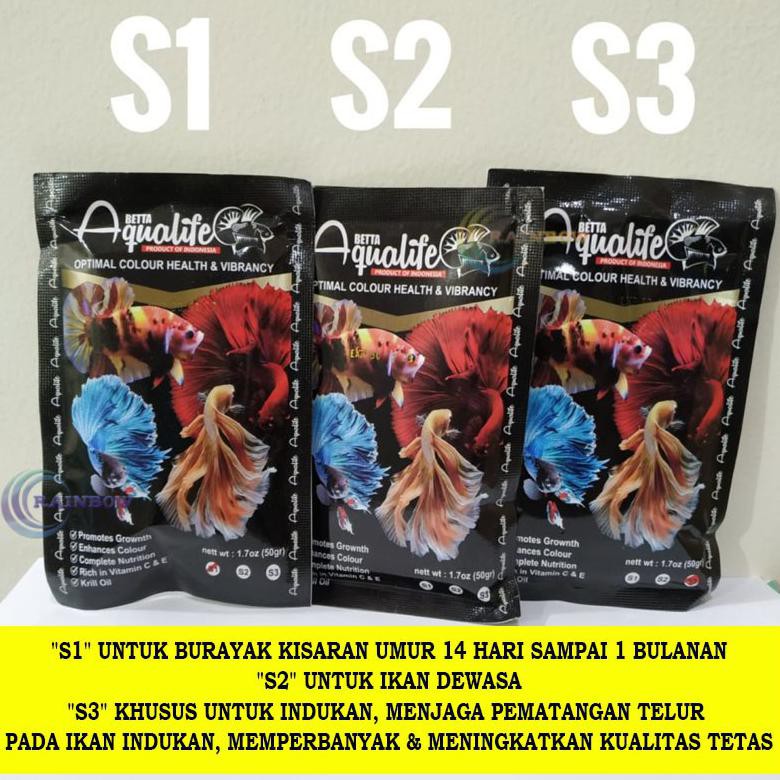 Ready Pakan Cupang Aqualife Betta Food S1 S2 S3 Indukan Pelet Ikan Hias Cupang Makanan Burayak