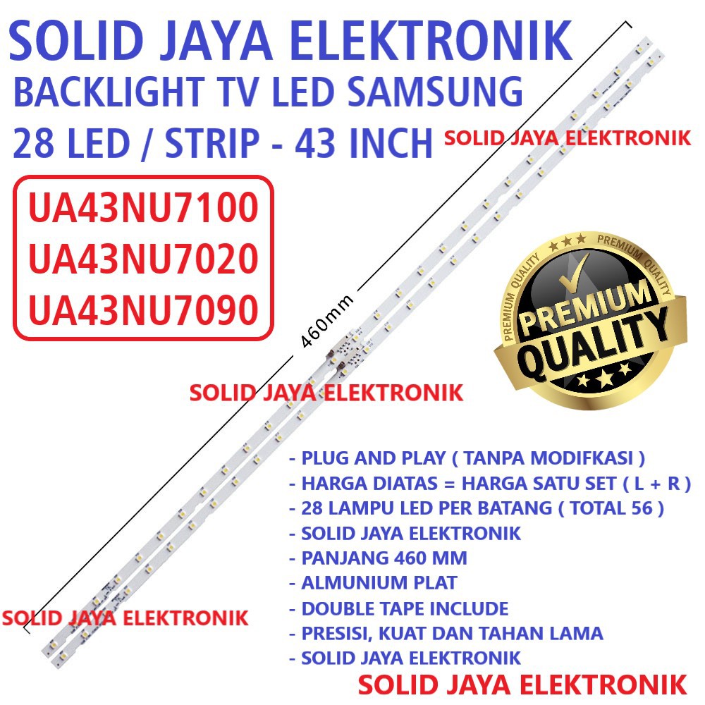 BACKLIGHT TV LED SAMSUNG 43 INC UA 43NU7100 43RU7100 43NU7020 43NU7090 43NU7300 43RU7300 UA43NU7100 UA43RU7100 UA43NU7020 UA43NU7090 UA43NU7300 UA43RU7300 LAMPU BL SMD 6V STRIPS LIDI STRIP 43NU 43RU UA-43NU7100 UA-43RU7100 UA-43NU7090 UA-43NU7300 43INCH