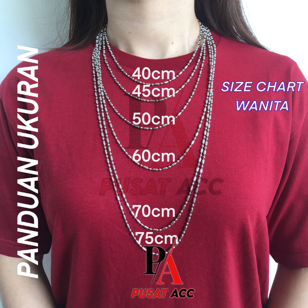 Kalung Rantai MCI Titanium Stainless Biji Bambu Biji Lada [Grosir &amp; Ecer]