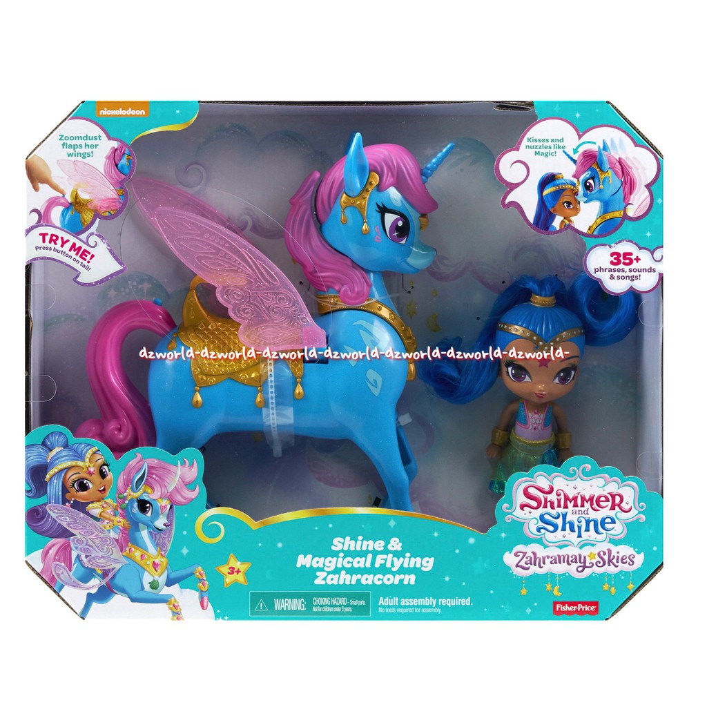 Shimmer and Shine Shine Magical Flying Zahracorn Mainan Boneka