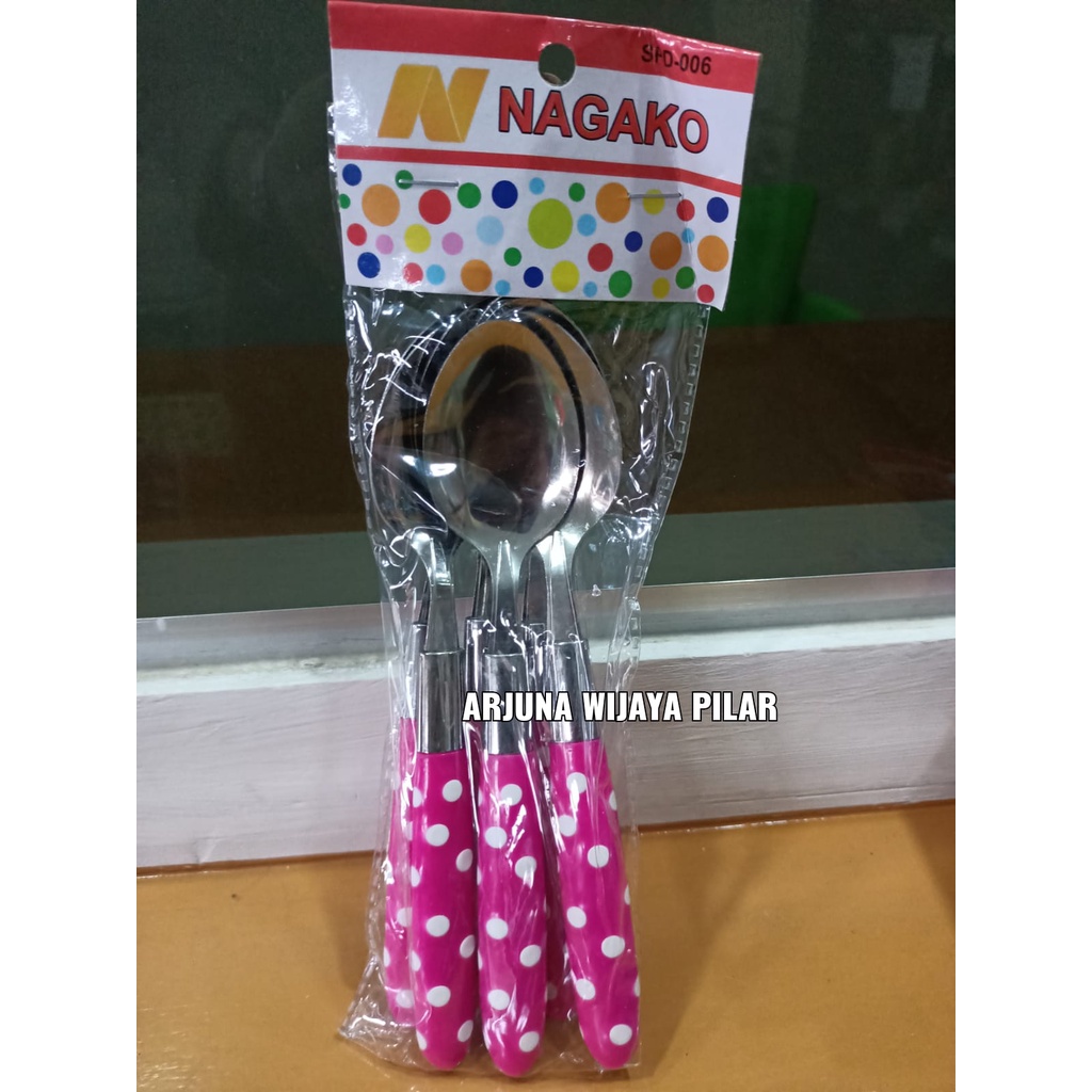 Sendok / garfu polkadot isi 6 pcs +bubblewrap