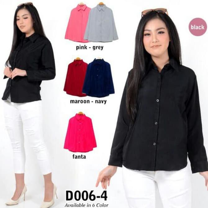 EDISI TERBARU BAJUMURAH KEMEJA D006-4 BASIC POLOS GEELA KEMS NO.218 - PUTIH FREE ONGKIR..