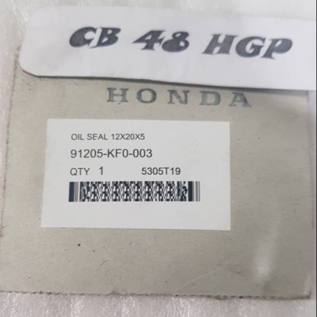 Seal oli Mechanikal Cbr 150 Cb150 Sonic Supra Gtr  12X20x5 91205-KF0-003