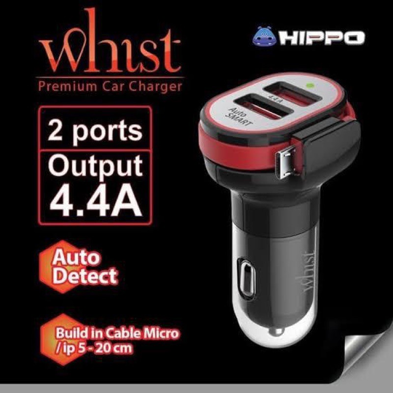 Hippo Car Charger Whist Micro 2USB 4A
