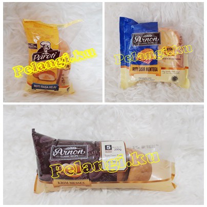 Arnon - Roti Rasa Keju, Roti Sisir Mentega, Cream Meses Isi 5 (Paket Hemat 3)