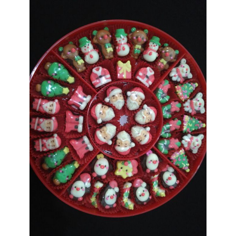 

coklat tema natal toples merah besar