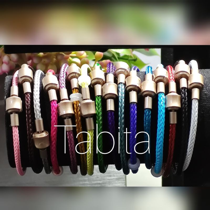 Gelang Tali Kawat Waterproof Dewasa Pengunci Copper Gelang Charm Emas