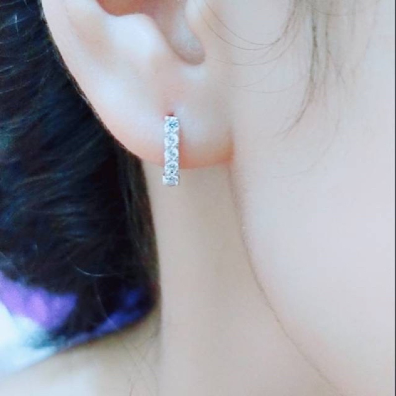 Anting jepit fashion wanita remaja dan dewasa kotak perak asli 925/silver lapisan emas putih murni..