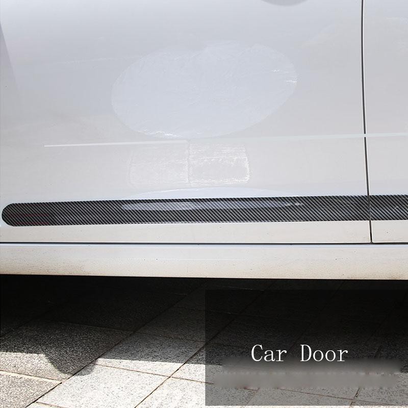 Serat karbon Karet Styling Pintu Sill Barang Pelindung Stiker Mobil Serat Karbon 5D Carbon Fiber