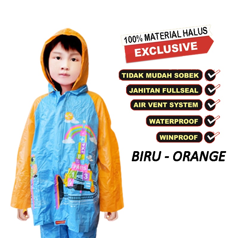 Jas Hujan Anak Junior - Jas hujan jaket celana karakter - Jas Hujan Setelan Baju dan Celana - Jas Hujan Original Indoplast Terbaru