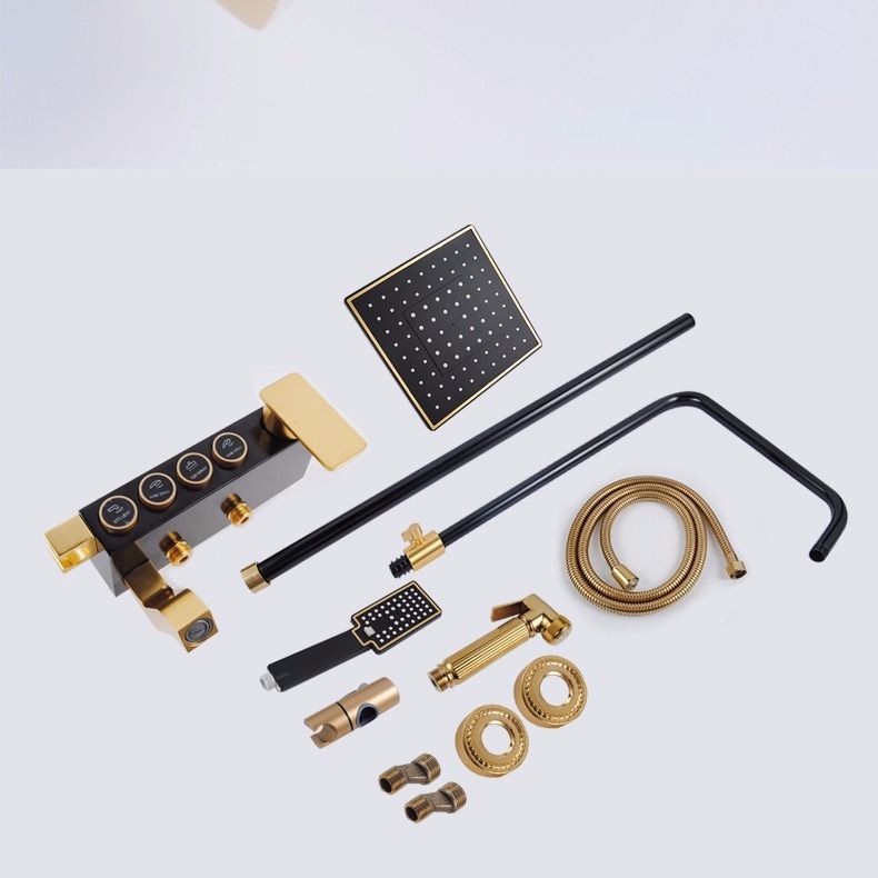 KERROGEE Shower Kamar Mandi Full Set Tembaga 4 Dalam 1 Shower Set Panas-Dingin Dengan Faucet /Emas Hitam Shower Mandi Set Dengan Bidet Sprayer  Nama