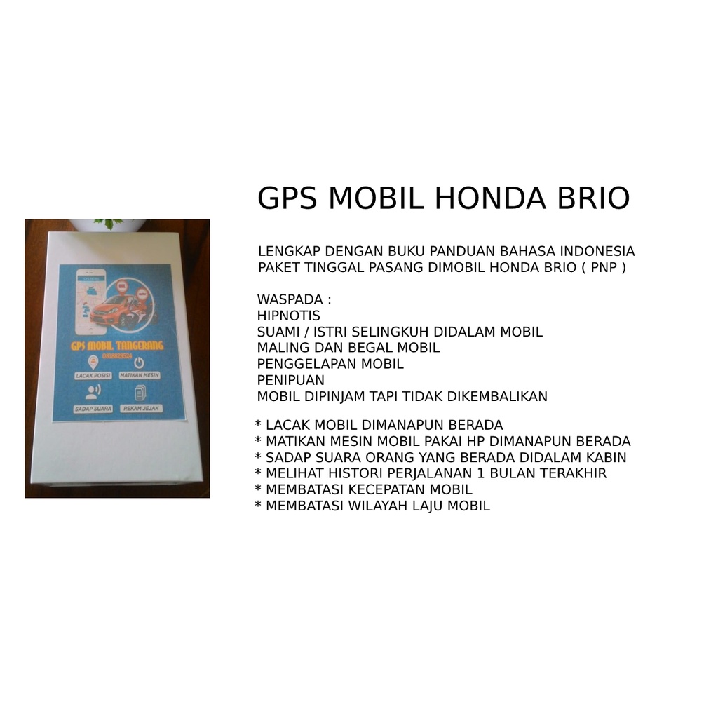ALAT PELACAK MOBIL HONDA BRIO BISA MATIKAN MESIN JARAK JAUH DAN SADAP SUARA