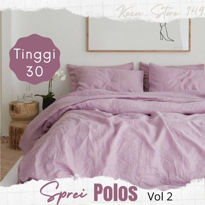 Seprai Sprei Polos Bed tinggi 30 180x20x30 160x200x30 120x200x30 140x200x30 100x200x30 90x20x30 sprei Bedsheet Polos tanpa Embos Estetik Korean Minimalis Dekor kamar Homestay