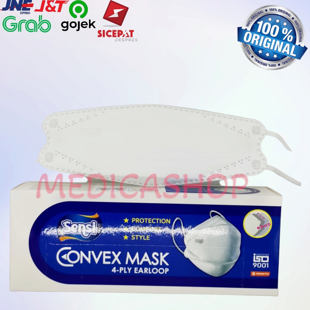 Masker SENSI Convex Mask 1 Box - PUTIH