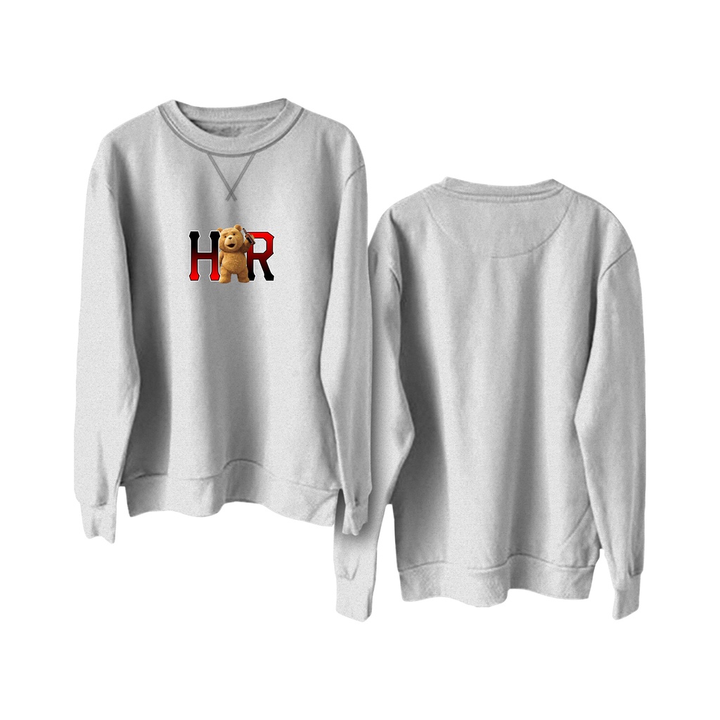 Holyrider Sweter Basic HR Beruang Cheers || Crewneck sweatshirt sablon DTF  size M - XXL ( Pria &amp; Wanita )