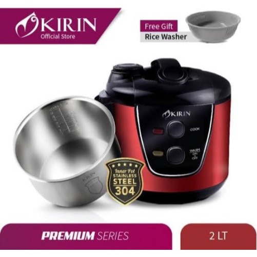 KIRIN Rice Cooker Magic Com 2 Liter Stainless Steel KRC-389 3in1 2L
