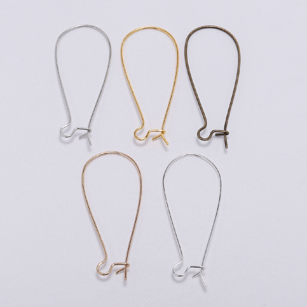 50pcs / Lot Kait Anting Warna Silver / Gold / Perunggu Untuk Membuat Perhiasan Diy