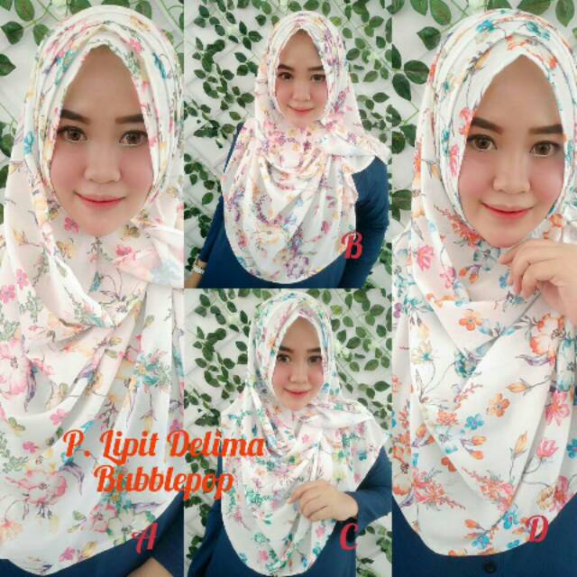 Pastan lipit bunga/pasmina instan lipit motif/pasmina instan motif/pastan 2 lubang