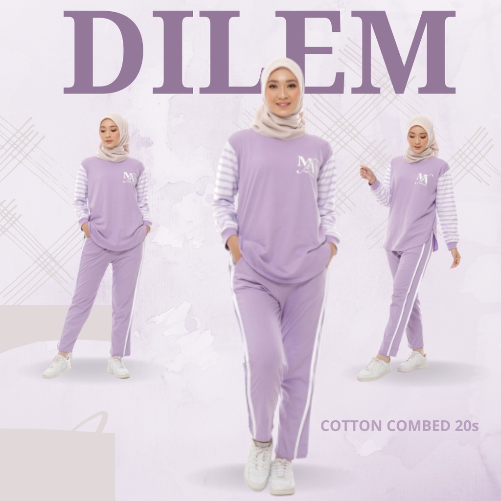 Set baju olahraga wanita muslimah lengan panjang jumbo dewasa