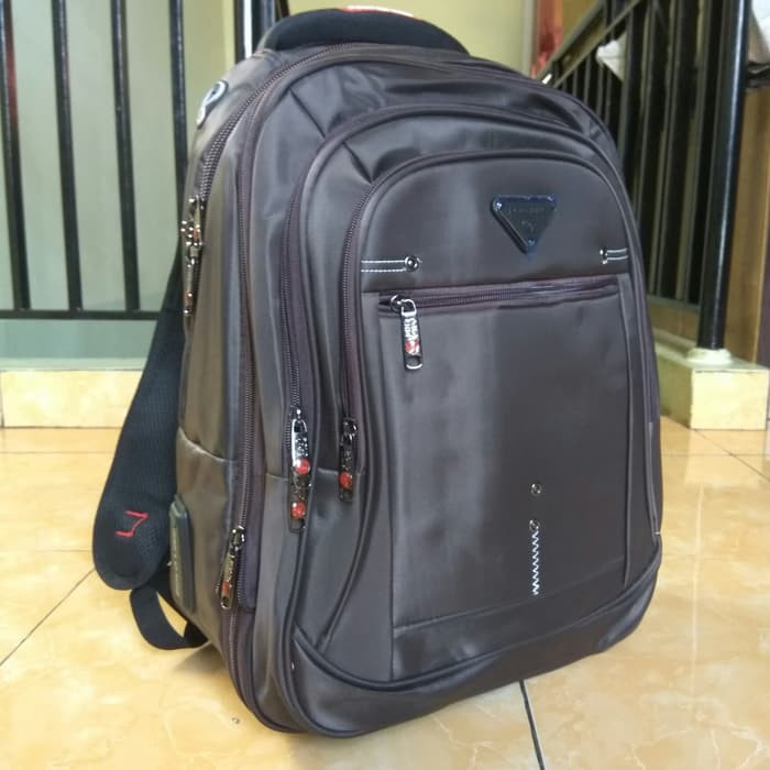 Tas Ransel Polo Line Expanding - Cokelat Tua