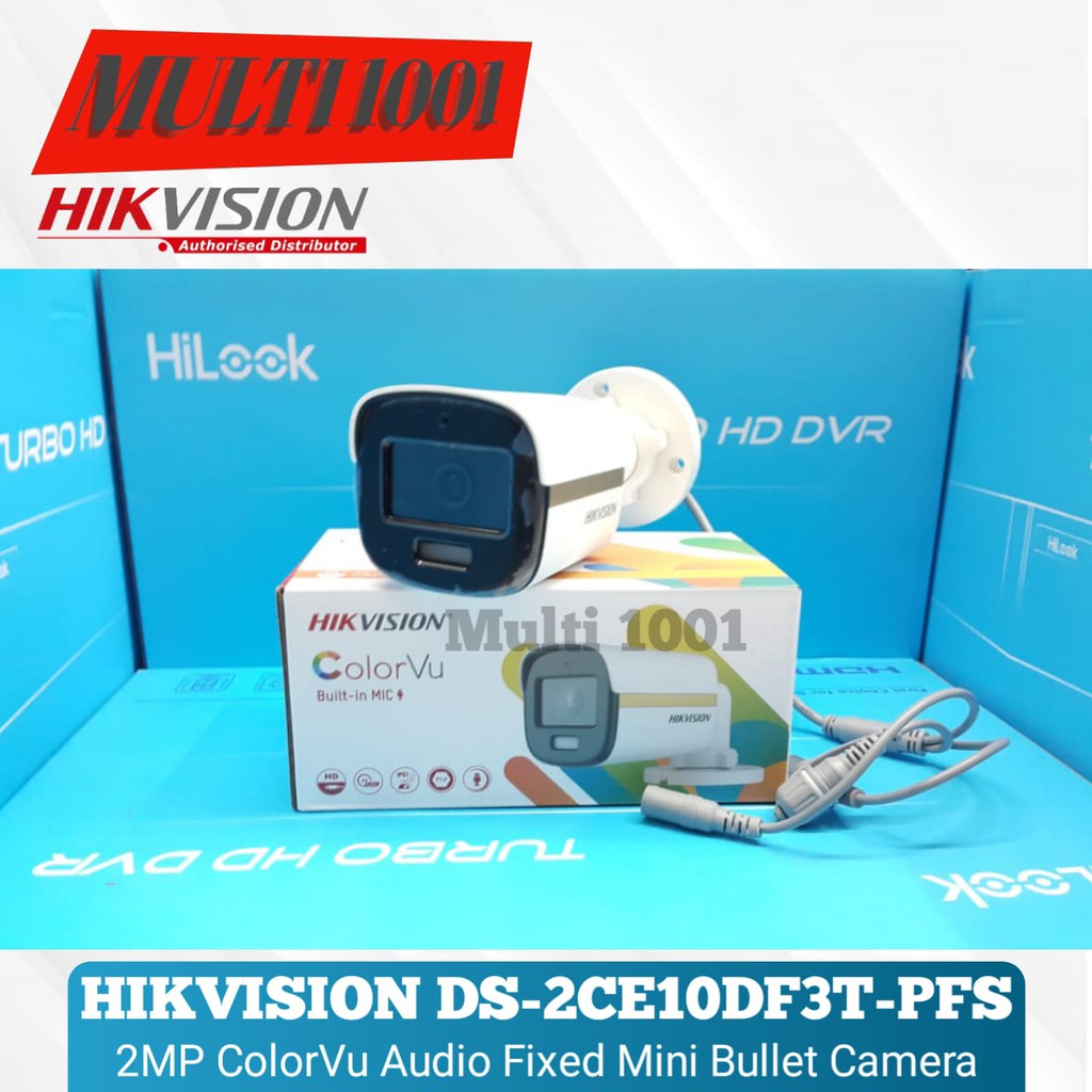 HIKVISION DS-2CE10DF3T-PFS 2MP ColorVu Audio Fixed Mini Bullet Camera-1