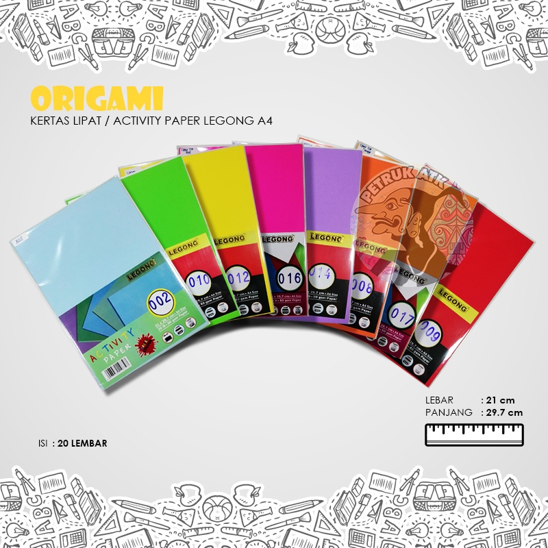 

[PAK] KERTAS ORIGAMI ACTIVITY A4 LEGONG PASTEL POP 1 / KERTAS ORIGAMI POP ISI 20 LEMBAR*