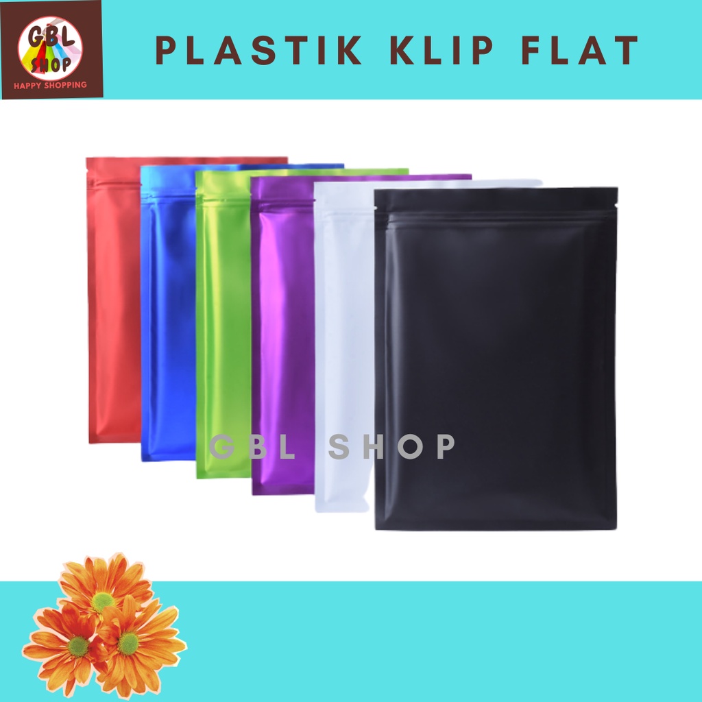 Flat Pouch Aluminium Foil Ziplock 16x24 Plastik Klip Kemasan Makanan (20pcs)