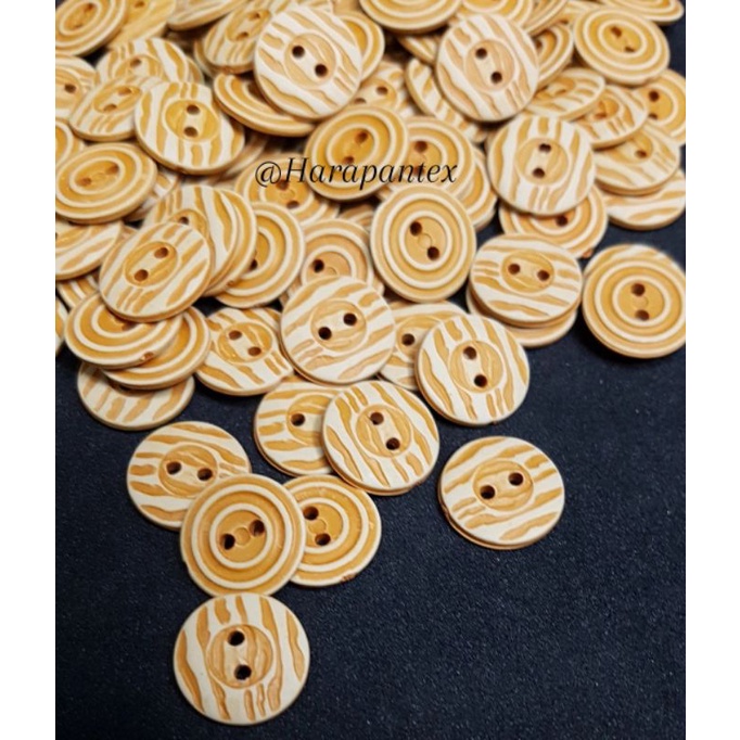 Kancing Kayu 2 Lubang KY67 LUSIN Kancing Baju Kemeja