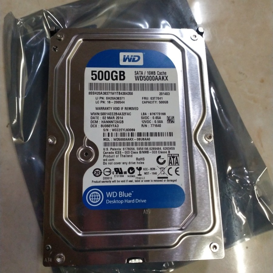 Harddisk PC Internal 500GB SATA 3,5inch Bekas / HDD Komputer 1TB