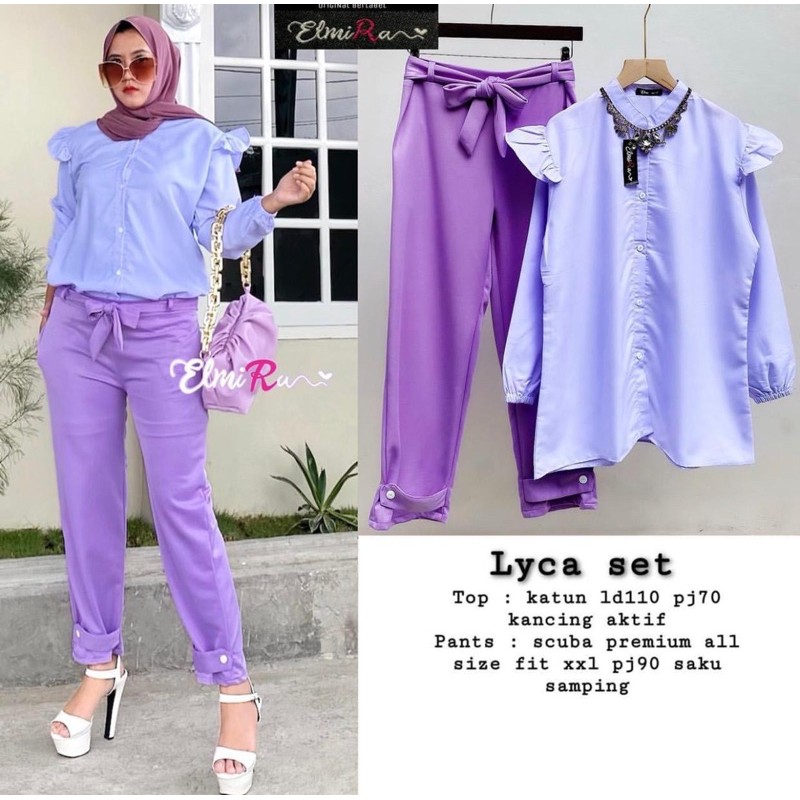 lyca set setelan elmira lilac